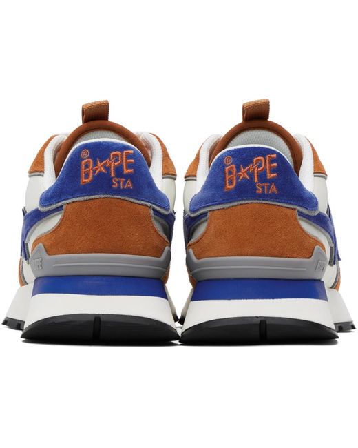 A Bathing Ape Orange & Blue Road Sta Express Sneakers for men