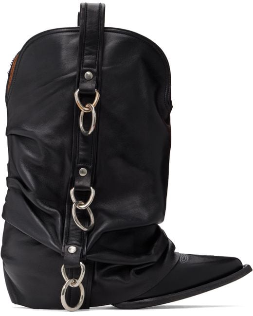 R13 Black Harness Low Rider Cowboy Boots