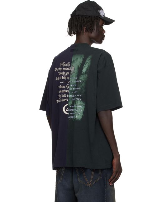 Vetements Blue Cradle Of Filth Cut-Up Oversized T-Shirt for men