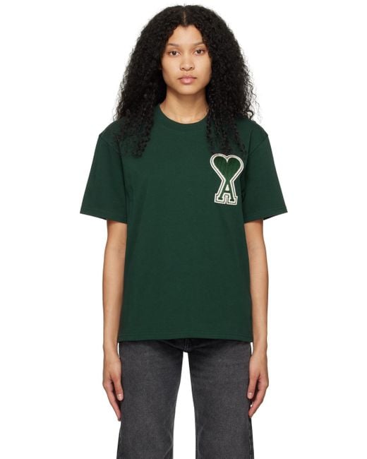 AMI Ssense Exclusive Green Ami De Cœur T-shirt