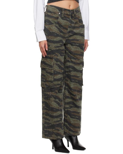 Alexander Wang Black Green Camouflage Jeans