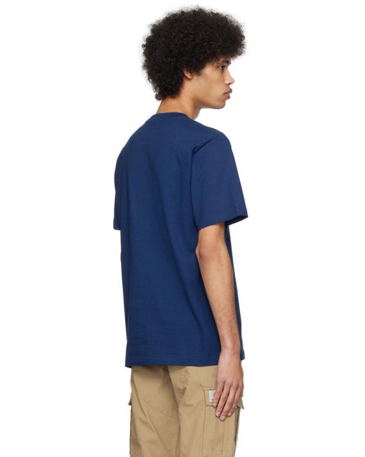 T-shirt de style collégial bleu à logo script Carhartt pour homme en coloris Blue