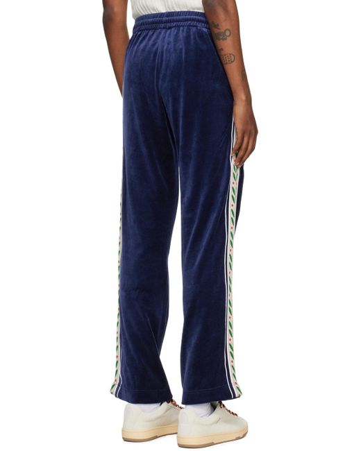 Pantalon de survêtement bleu marine à garnitures à feuilles de laurier Casablancabrand pour homme en coloris Blue