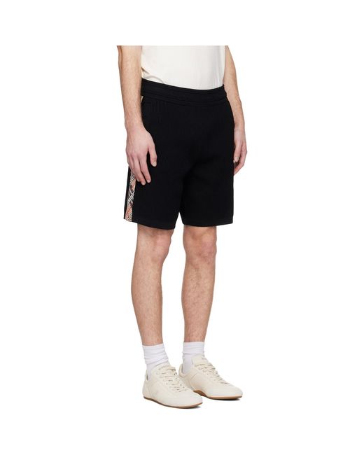 Burberry Black Check Trim Shorts for men