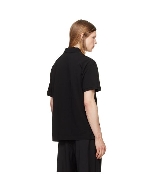 Palm Angels Black Curved Logo Polo for men