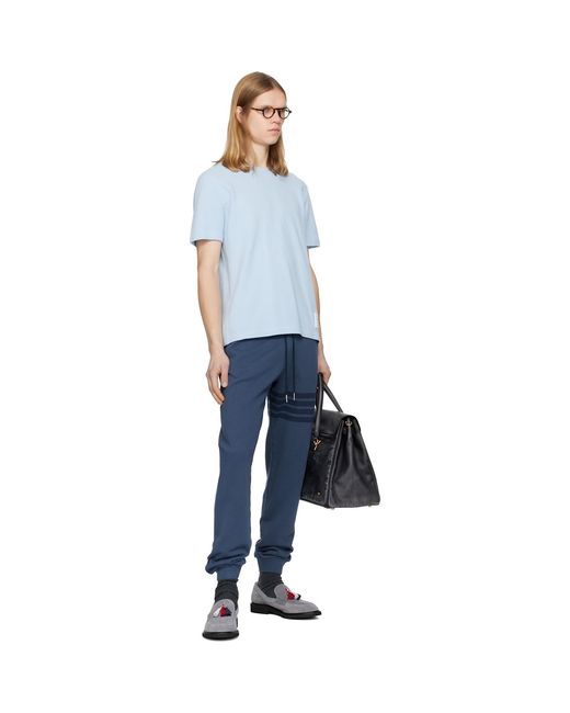 Thom Browne Blue Classic Pique 4-Bar T-Shirt for men