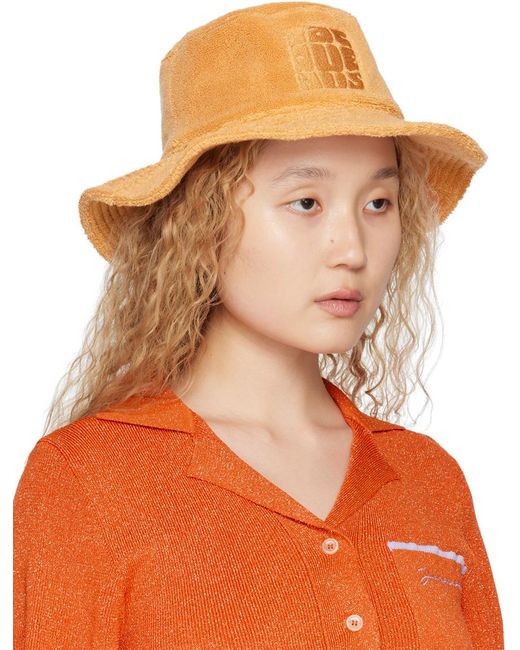 Jacquemus Orange Le Raphia 'le Bob Bandho' Bucket Hat