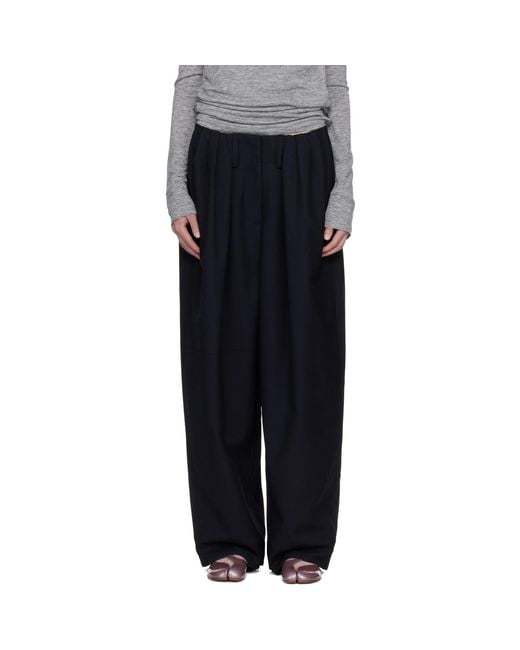 OPEN YY Black Full Gather Trousers