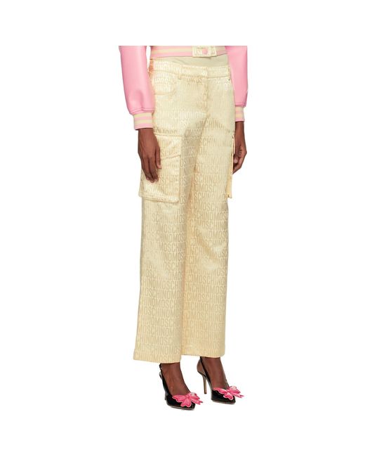 Moschino Natural Beige Jacquard Trousers
