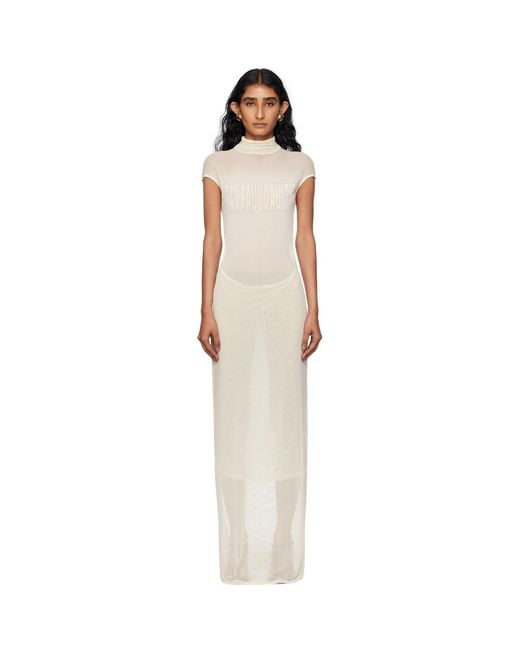 Jean Paul Gaultier Black Off- Sleeveless Flock Maxi Dress