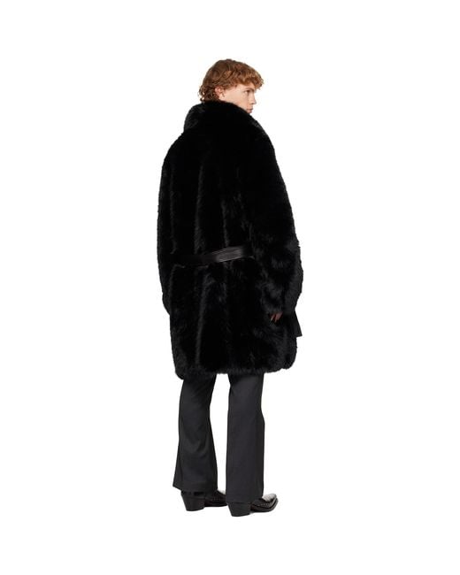 Ernest W. Baker Black Faux-Fur Coat for men
