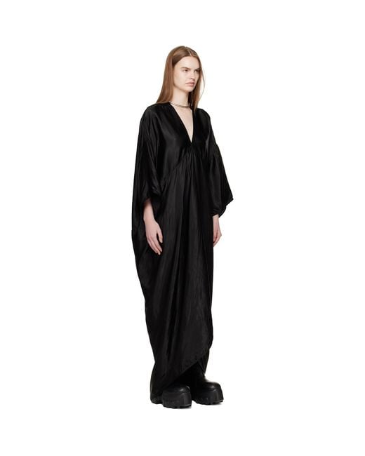 Rick Owens Black Temple Tommykite Maxi Dress