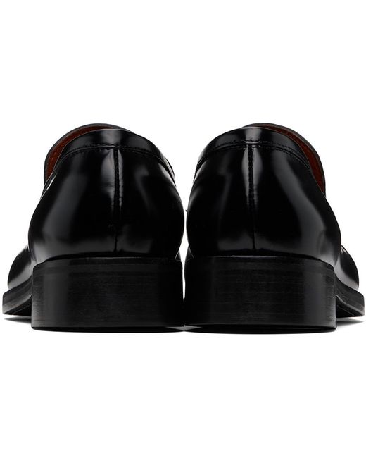 Acne Black Leather Loafers for men