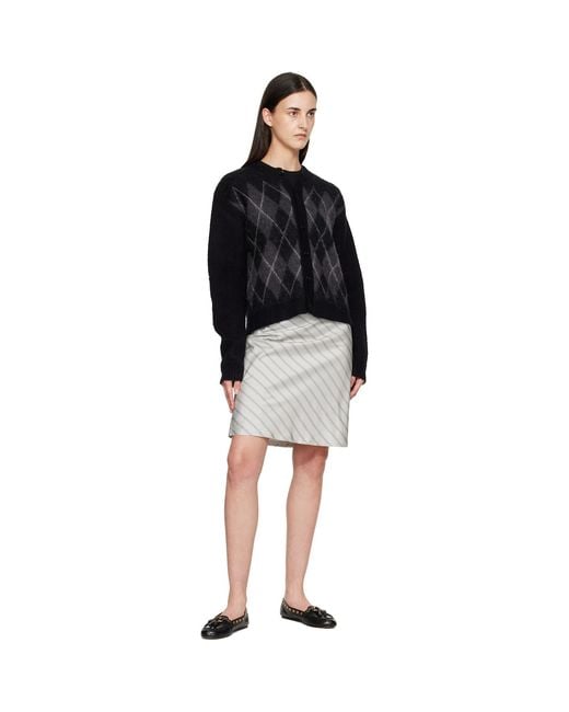 TONYWACK Black Brushed Argyle Cardigan