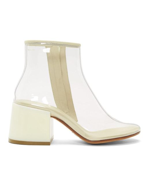 MM6 by Maison Martin Margiela White Ssense Exclusive Tranparent Pvc Flare Heel Boots