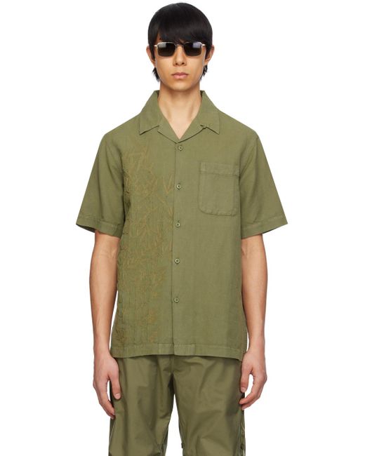Chemise kaki à image brodée Maharishi pour homme en coloris Green