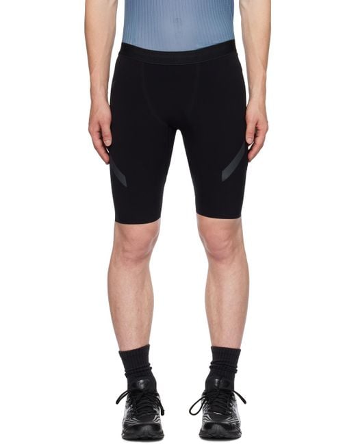 Soar Running Black Half Tight Shorts for men