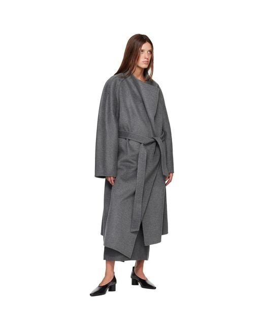 R2W Gray Melonia Wool Maxi Skirt