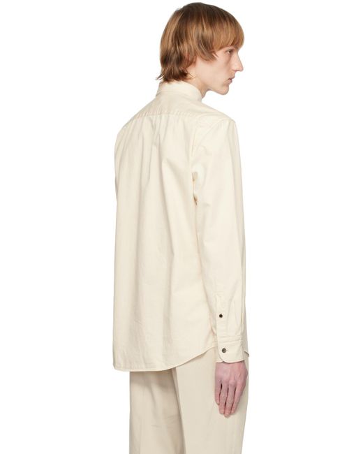 Zegna Natural Off-white Button-down Shirt for men