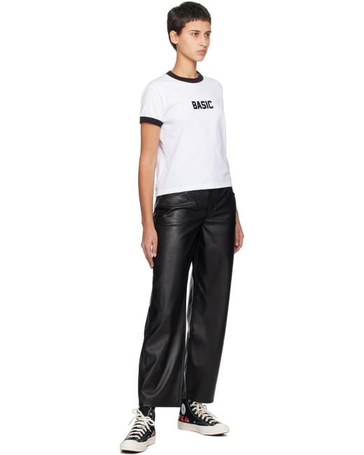 Levi's Black baggy Dad Faux-leather Trousers