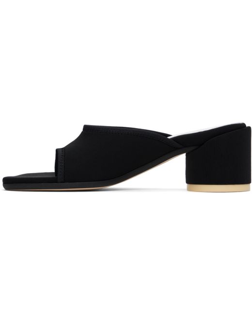 MM6 by Maison Martin Margiela ブラック Scuba Lyrca ヒールサンダル Black