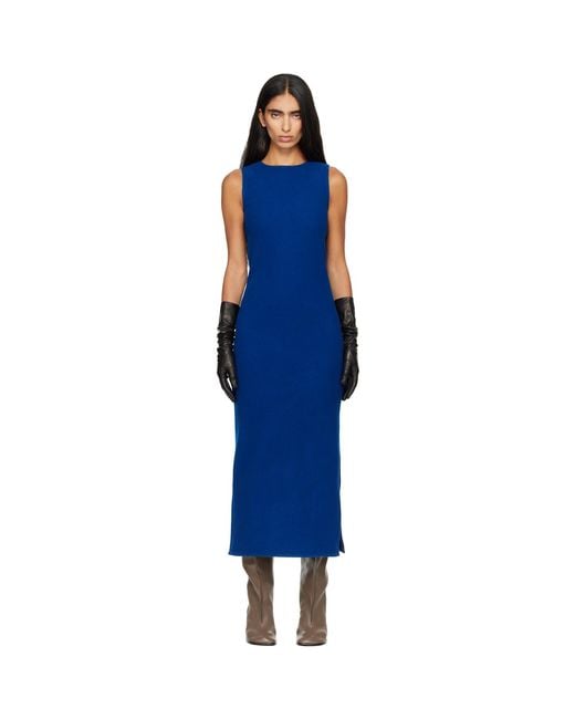 Rier Blue Fleece Midi Dress
