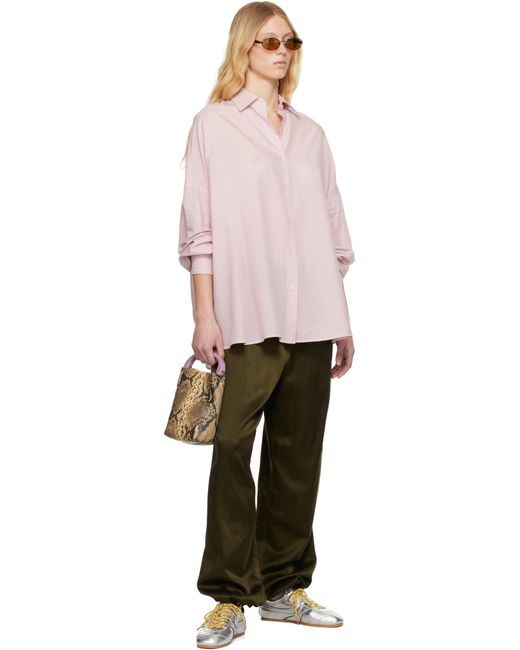 Dries Van Noten ピンク ストライプ コクーン シャツ Pink