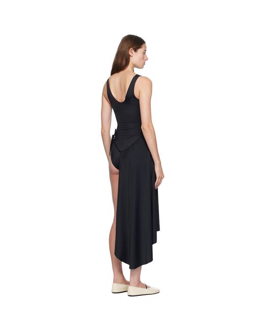 Marie Adam-Leenaerdt Black 'Bathingsuit' Pareo Midi Dress