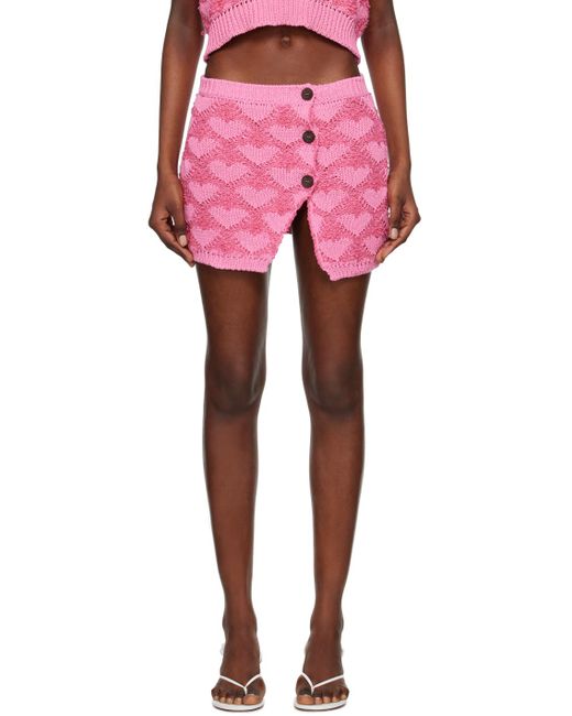 Marco Rambaldi Pink Heart Miniskirt