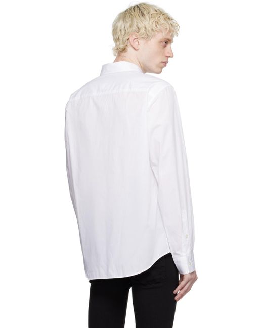 メンズ Versace ホワイト ロゴプリント シャツ Black