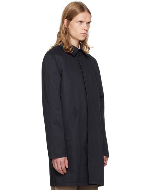 A.P.C. Black Urban Mac Coat for men