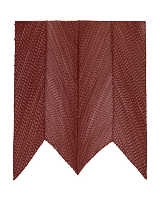 Pleats Please Issey Miyake Red Burgundy Monthly Colors October Scarf