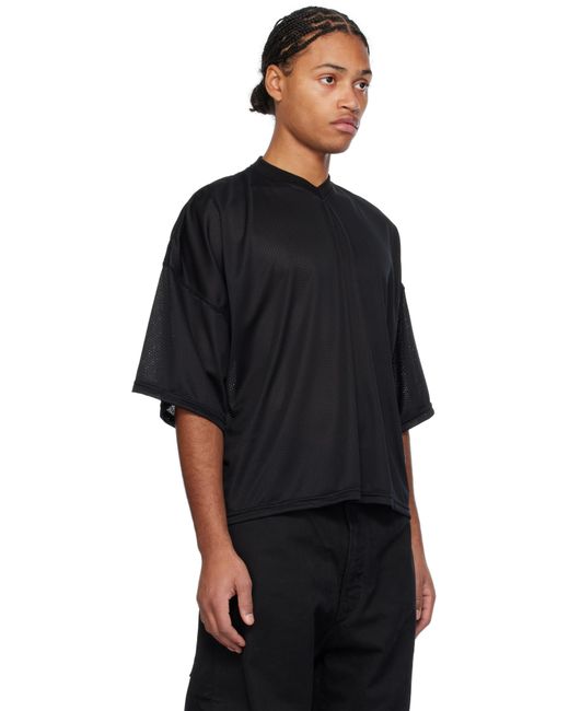 メンズ B1ARCHIVE ブラック ジャージ サッカー Tシャツ Black