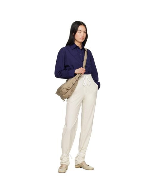 Lemaire White Straight Trousers