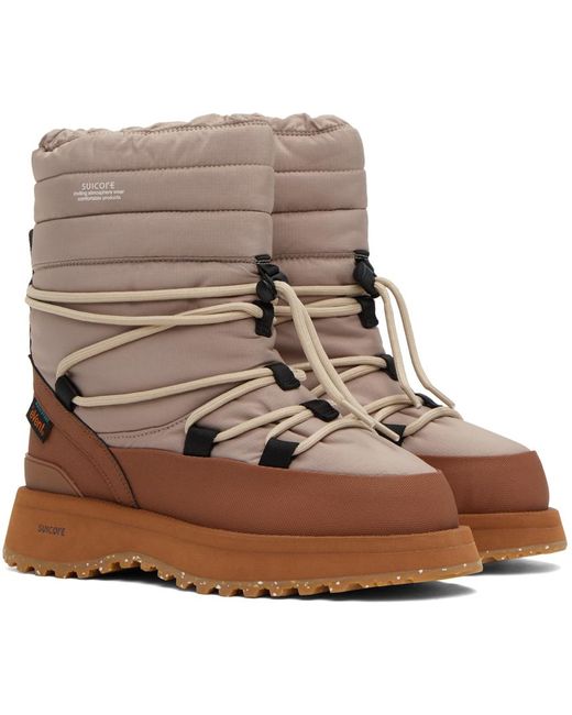 Suicoke Brown Beige Bower-evab Hi-lace Boots