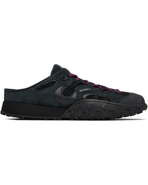 MARINE SERRE Black Suede Leather Ms Rise Tyko Mules