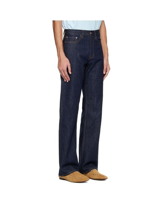Casablanca Blue Selvedge Embroidered Laurel Jeans for men