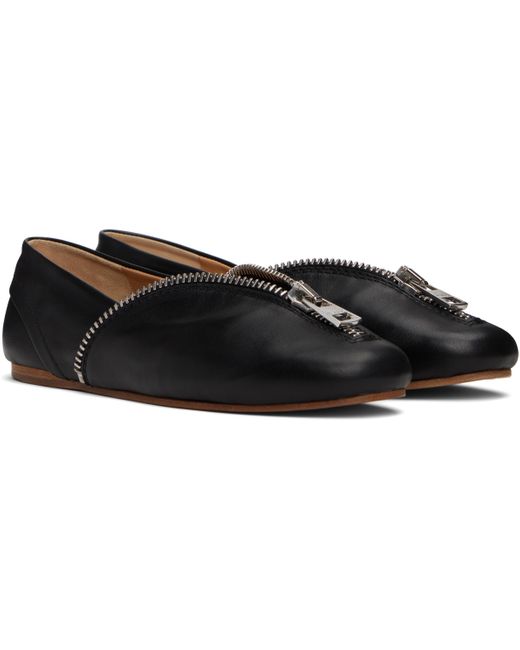 Ballerines Motard Noires En Cuir À Glissière J.W. Anderson en coloris Black