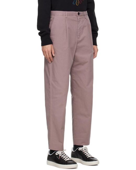 PS by Paul Smith Multicolor Purple Pleated Trousers for men
