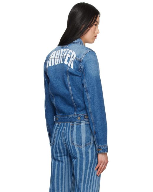Jean Paul Gaultier Blue Printed Denim Jacket