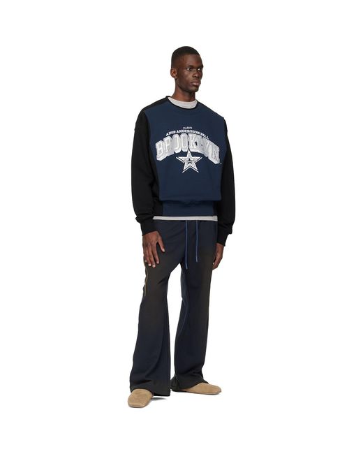 ANDERSSON BELL Blue Arch Logo Layered Sweatshirt for men