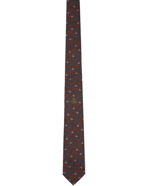 Vivienne Westwood Black Burgundy Orb Tie for men
