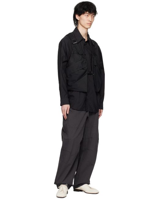 Lemaire Black Double Pocket Shirt for men
