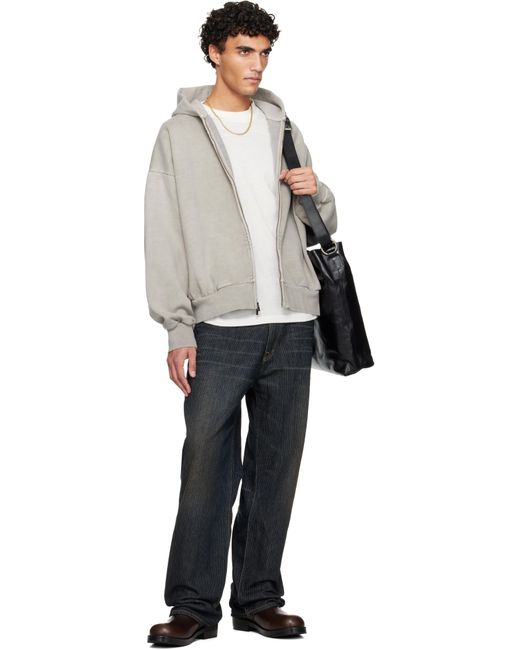 Fear Of God Gray Holiday Embroidered Classic Full Zip Hoodie for men