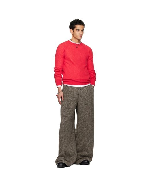 Dries Van Noten Red Alpaca Sweater for men