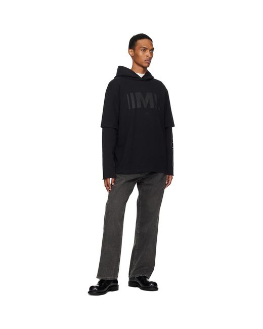 MM6 by Maison Margiela Black Printed Hoodie for men