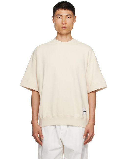 Jil Sander White Patch Sweatshirt for men