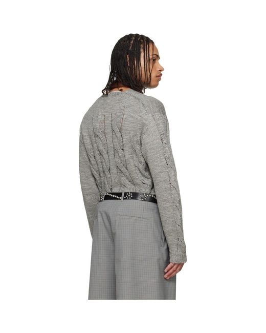 Our Legacy Gray Link V-Neck Sweater for men