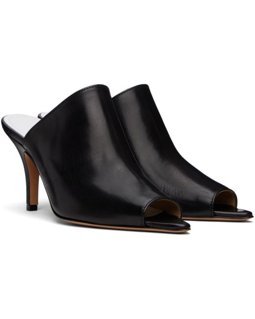 MM6 by Maison Martin Margiela Black Oil Sandal Mules