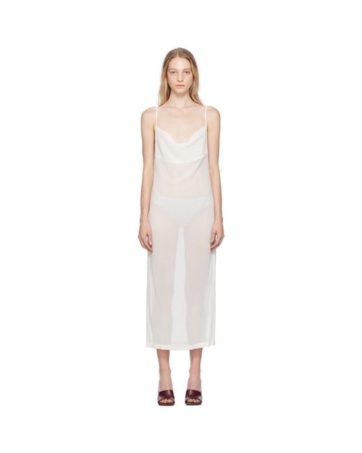 Bottega Veneta Black White Cowl Neck Maxi Dress